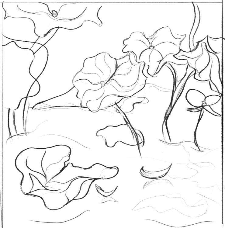 Buddhas Flowers paint study